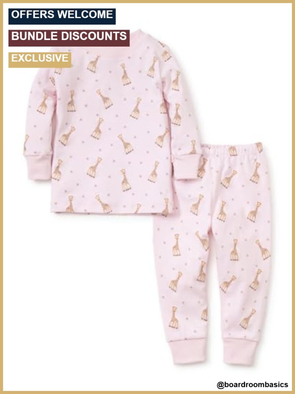 Baby Girls 100% Peruvian Pima Cotton Pajama Set 12M to 2Y Fitted